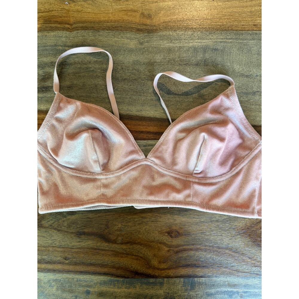 Madewell Small Pale Pink / Blush Velvet Bra